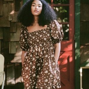 NEW NWT Christy Dawn Diana Dress Puff Sleeve Smocked Russet Floral